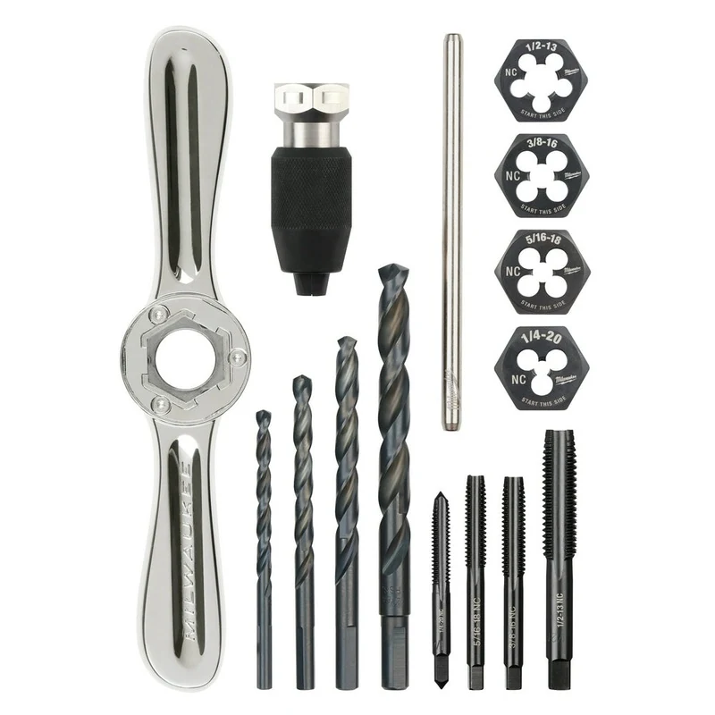 15PC SAE Tap and Die Set with HEX-LOK 2-in-1 Handle